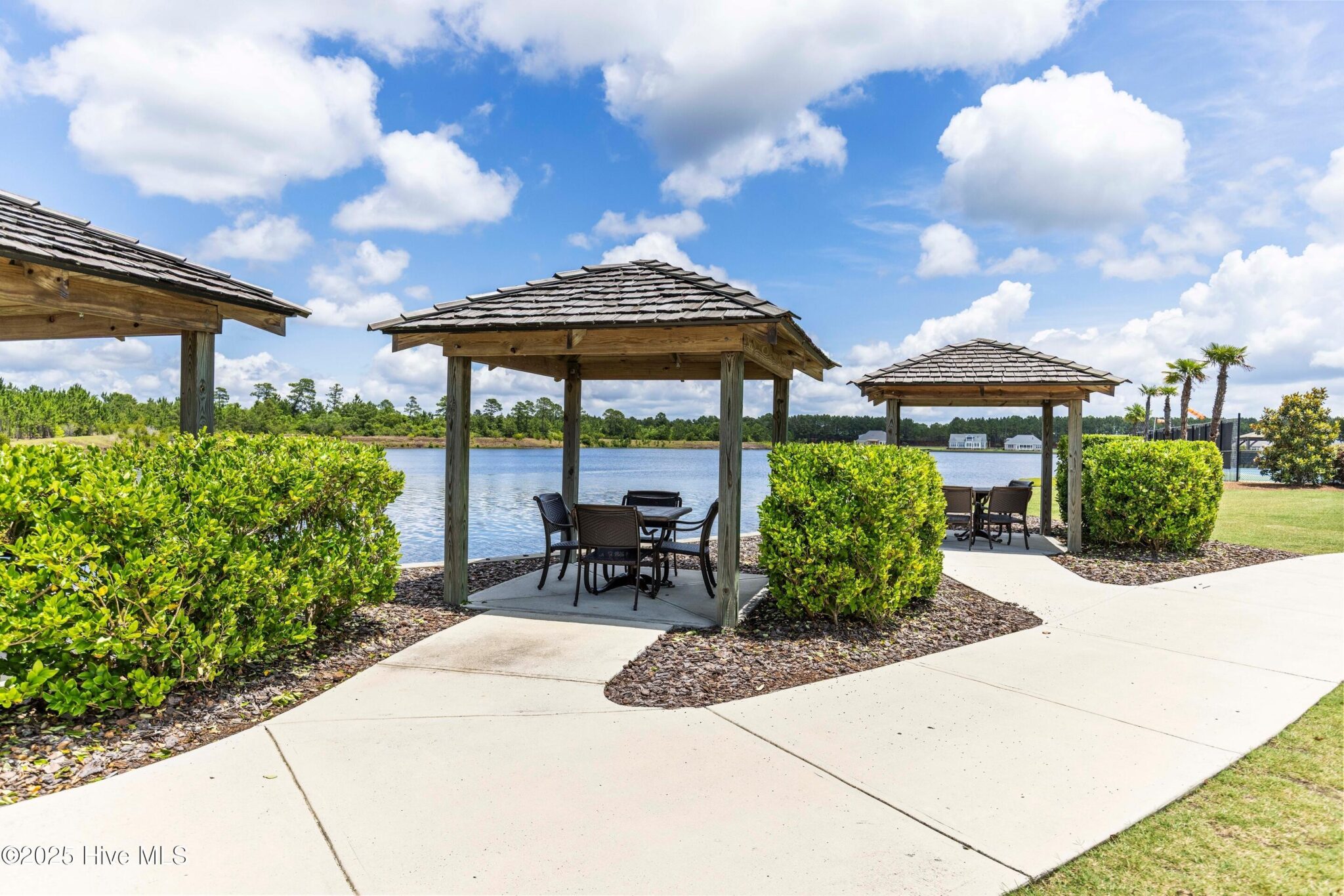 cabana tables by water